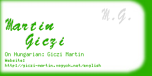 martin giczi business card